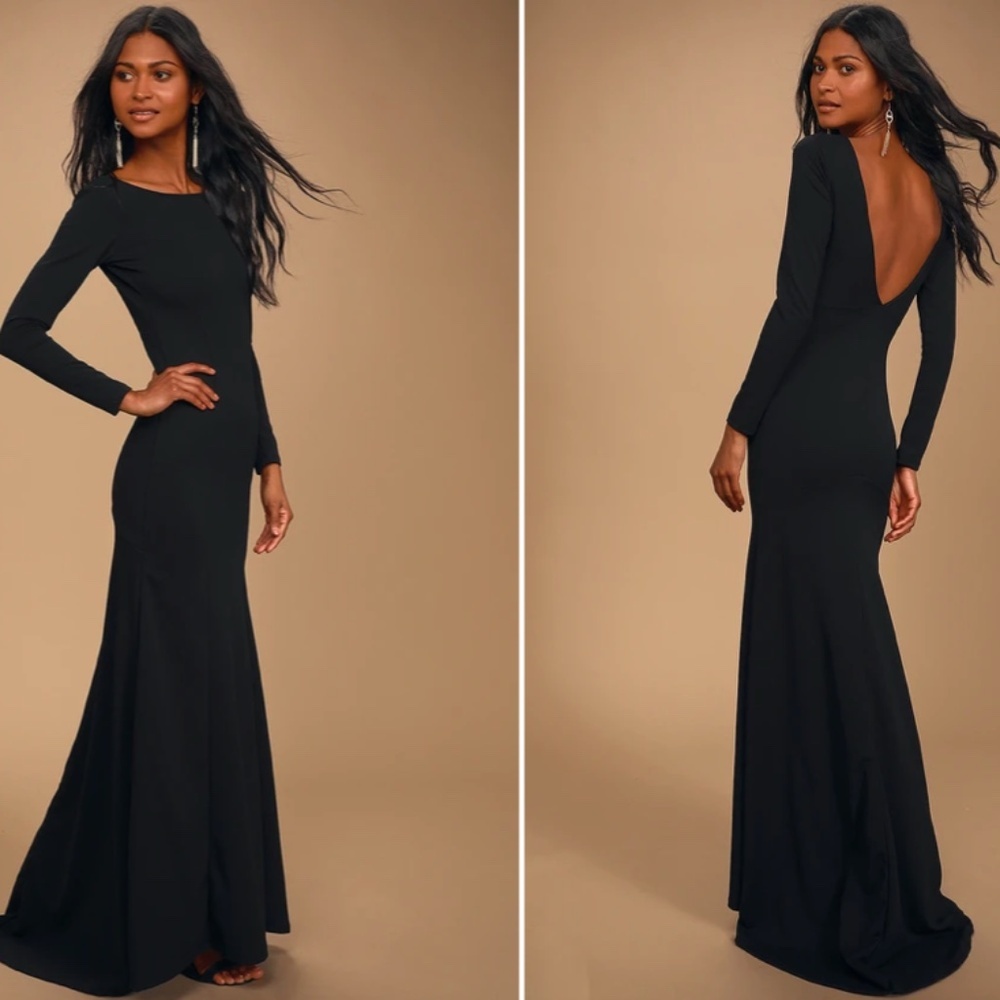 Lulu's Elegant Black Maxi Dress